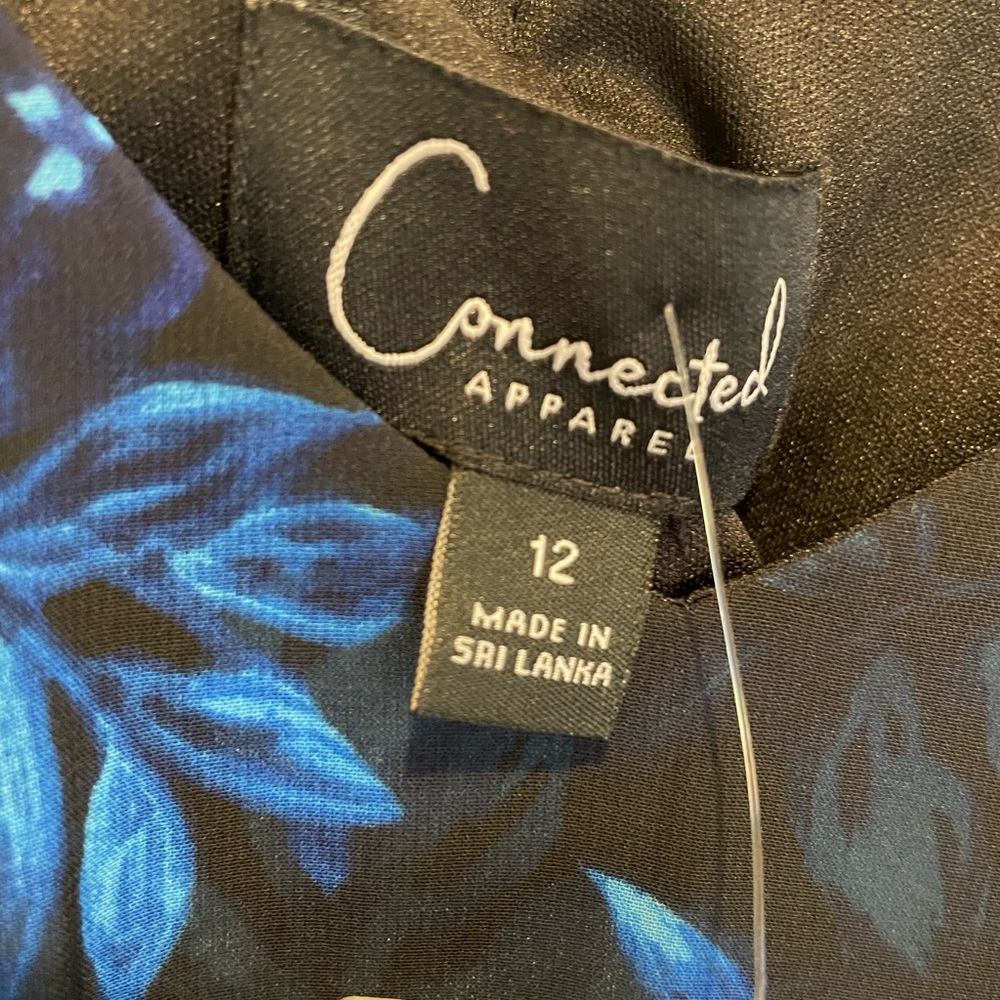 Connected Apparel Blue Flutter Sleeve Sheath Dress - Picture 4 of 6